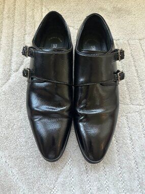 Stacy Adams Men’s 7M Black Leather Double Monk Strap Dress Shoes